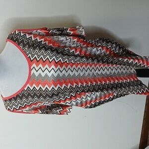 CSC studio pink and brown abstract cold should size 2X